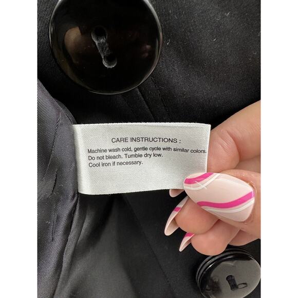 Gallery Womens Jacket Size Petite Small Black Button Up Lightweight - Picture 7 of 12